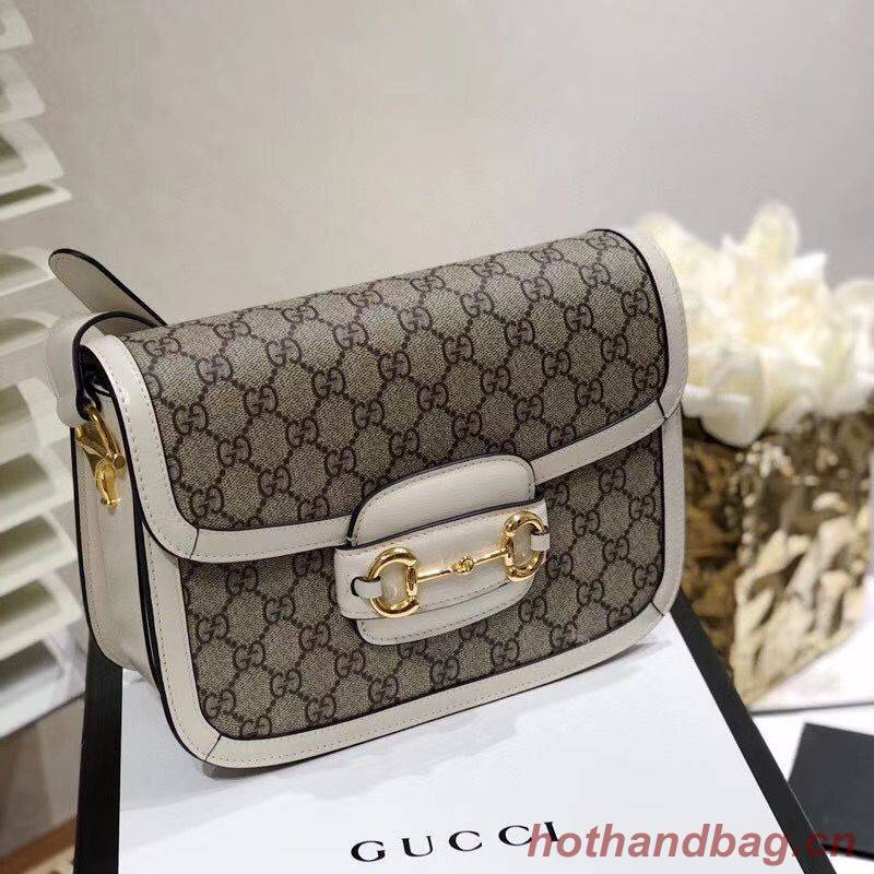 Gucci Horsebit 1955 GG Supreme Bag 602204 White