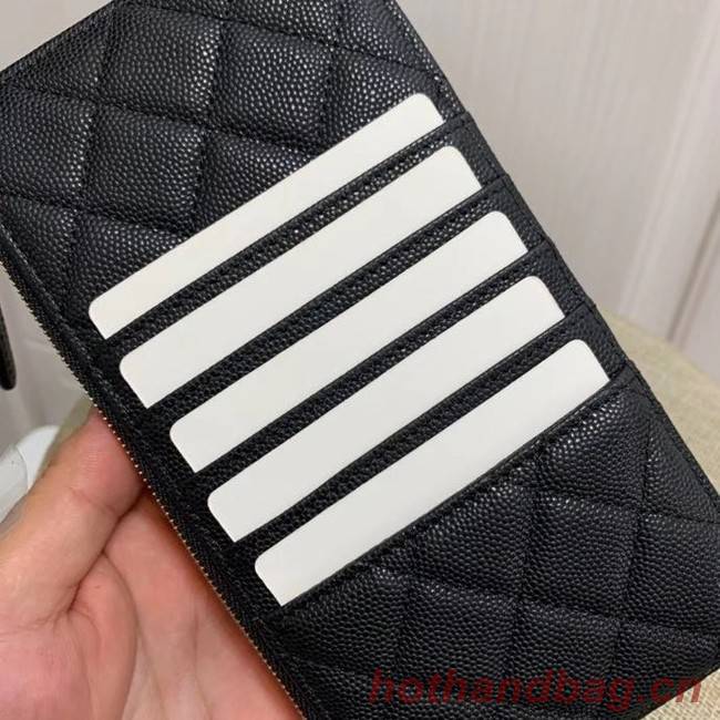 BOY CHANEL Calfskin Leather Card packet AP1482 black