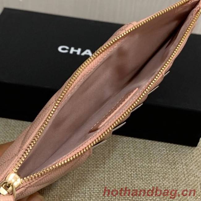 BOY CHANEL Calfskin Leather Card packet AP1482 pink