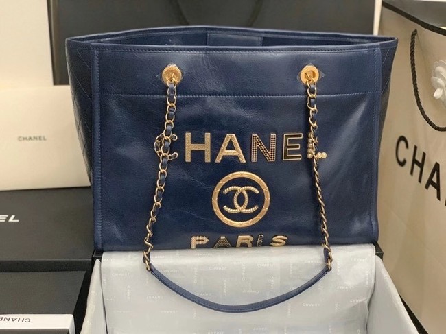 Chanel shopping bag A67001 Royal Blue