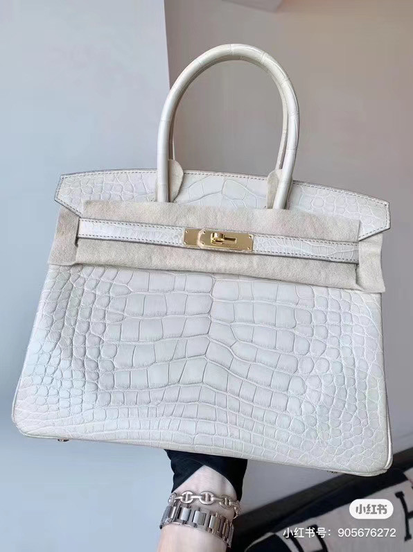 Hermes Birkin Bag Original Leather crocodile HBK35 white