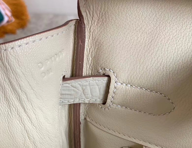 Hermes Birkin Bag Original Leather crocodile HBK35 white