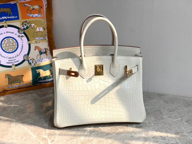 Hermes Birkin Bag Original Leather crocodile HBK35 white