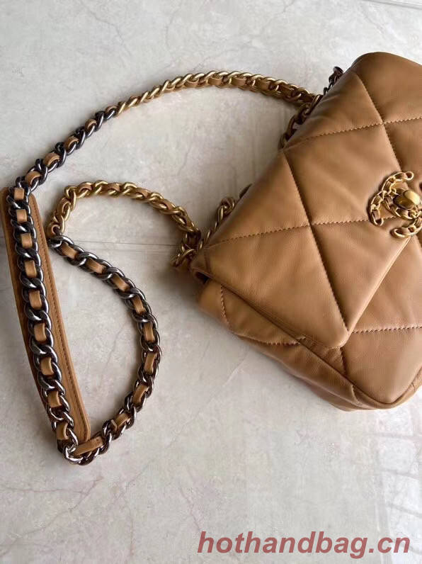 Chanel 19 flap bag AS1160 brown