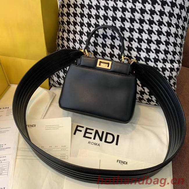 Fendi PEEKABOO ICONIC MINI nappa leather bag 8BN244 black