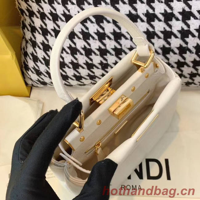 Fendi PEEKABOO ICONIC MINI nappa leather bag 8BN244 white