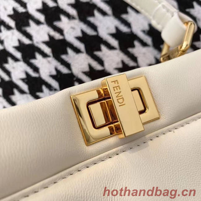 Fendi PEEKABOO ICONIC MINI nappa leather bag 8BN244 white