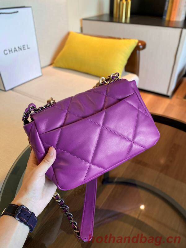 Chanel 19 flap bag AS1160 purple