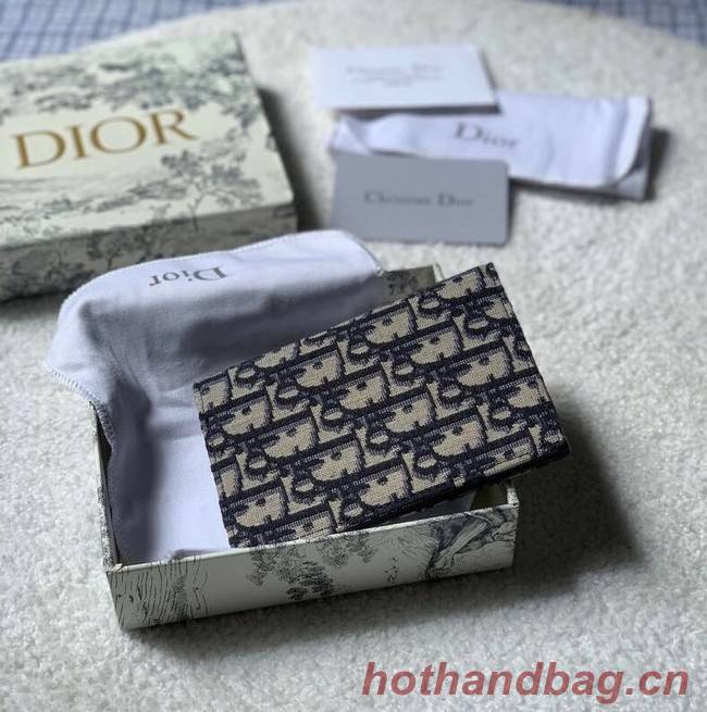 30 MONTAIGNE PASSPORT HOLDER Blue Dior Oblique Jacquard S2095