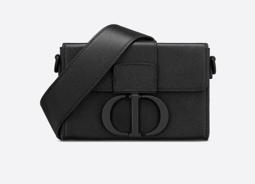 DIOR 30 MONTAIGNE BOX BAG Black Ultramatte Grained Calfskin M9204S