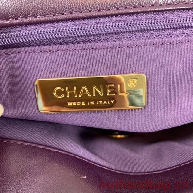 Chanel 19 flap bag AS1160 deep purple