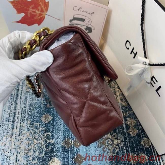 Chanel 19 flap bag AS1161 Burgundy