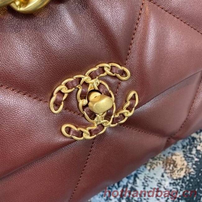 Chanel 19 flap bag AS1161 Burgundy