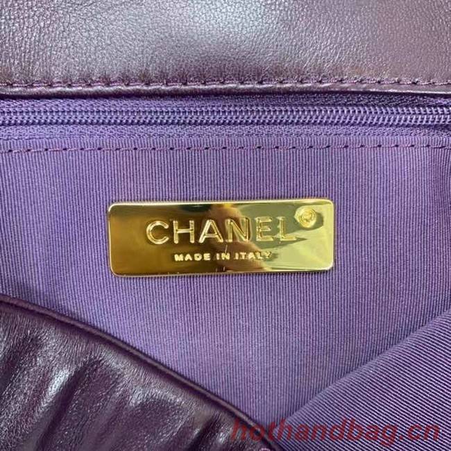 Chanel 19 flap bag AS1161 deep purple