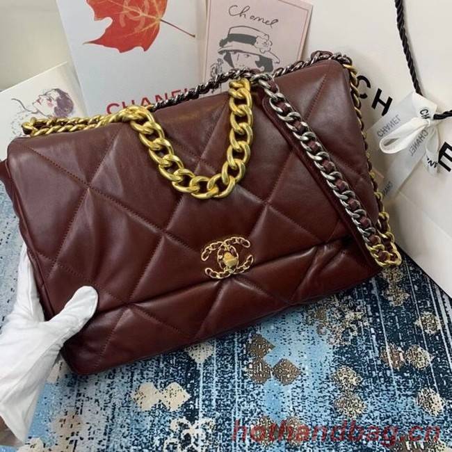 Chanel 19 flap bag AS1162 Burgundy