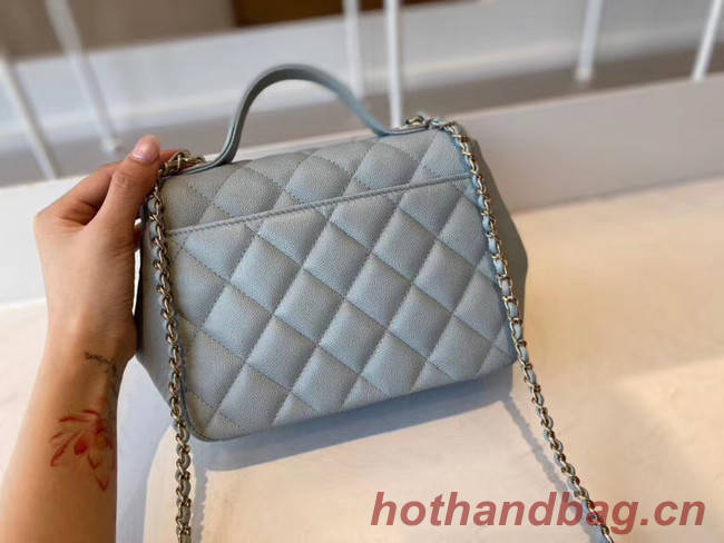 Chanel small flap bag Calfskin & Gold-Tone Metal A93749 light blue