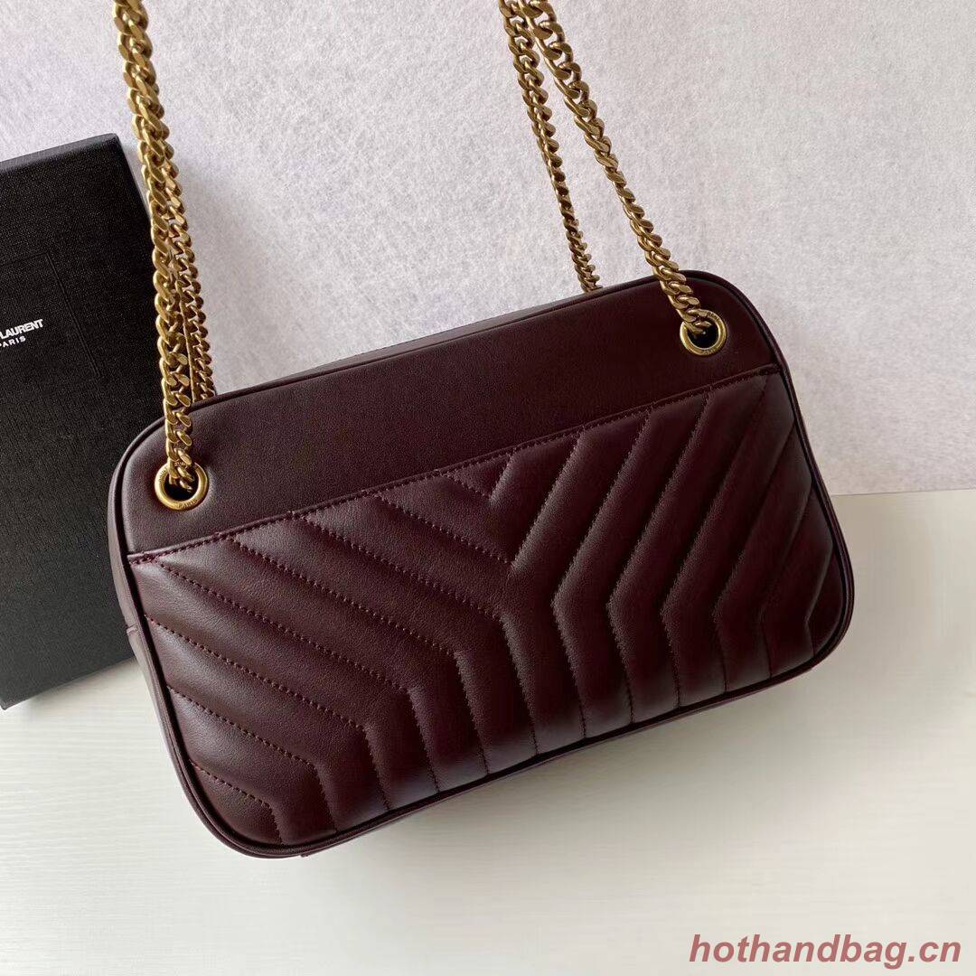 Yves Saint Laurent Calfskin Leather Shoulder Bag Y625386 Burgundy 