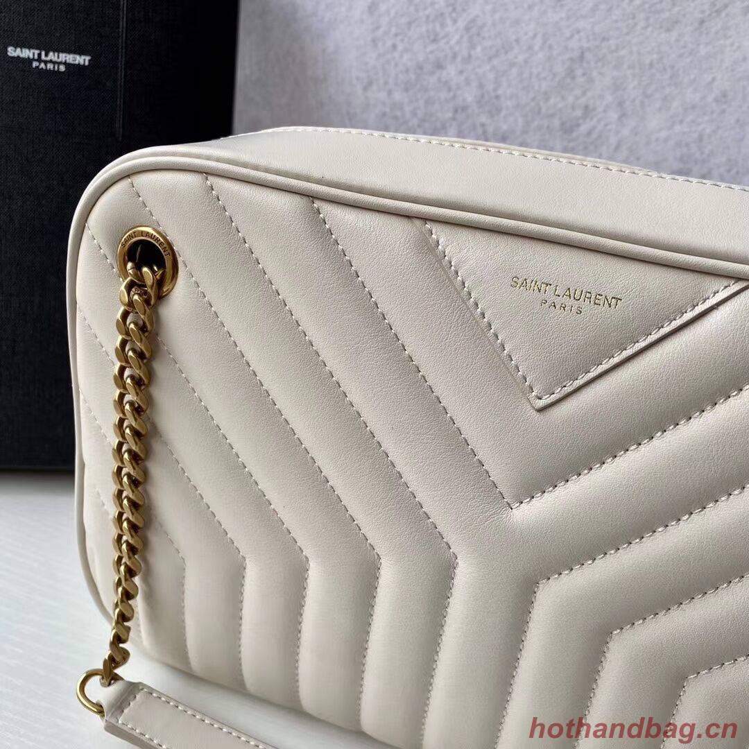 Yves Saint Laurent Calfskin Leather Shoulder Bag Y625386 white