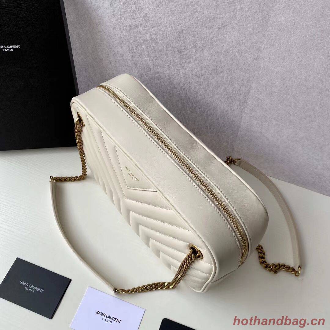 Yves Saint Laurent Calfskin Leather Shoulder Bag Y625386 white