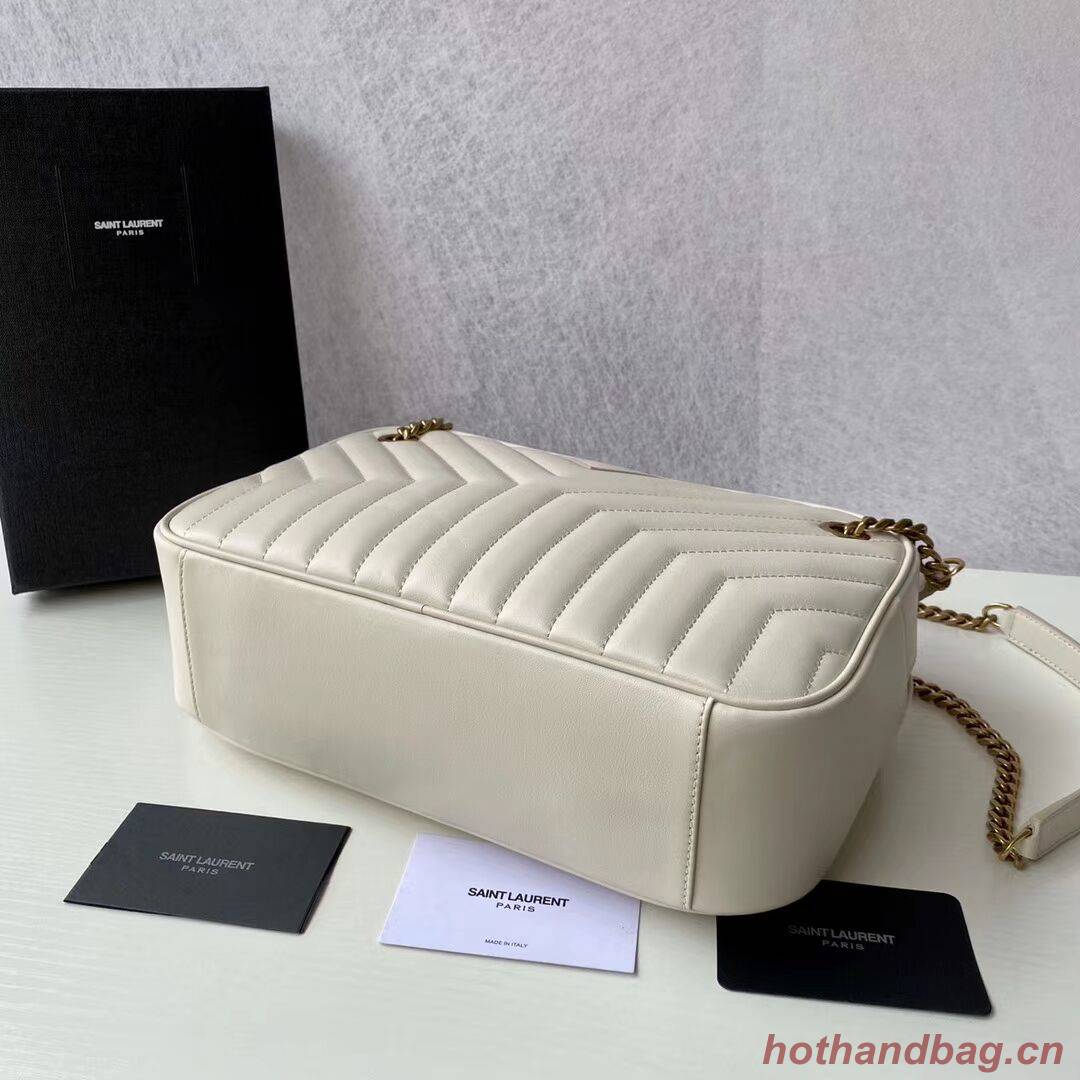 Yves Saint Laurent Calfskin Leather Shoulder Bag Y625386 white