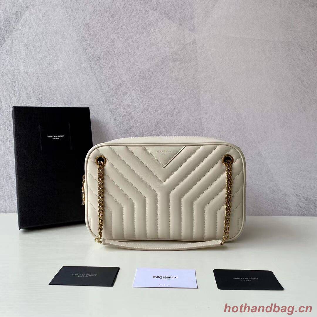 Yves Saint Laurent Calfskin Leather Shoulder Bag Y625386 white