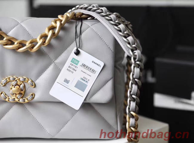 Chanel 19 flap bag AS1161 grey