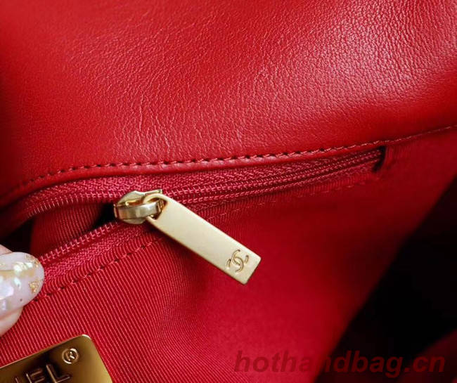 Chanel 19 flap bag AS1161 red