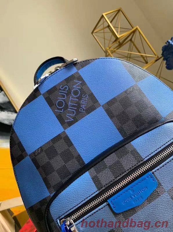 Louis Vuitton Damier Graphite Canvas Original Leather Backpack N40402 Blue