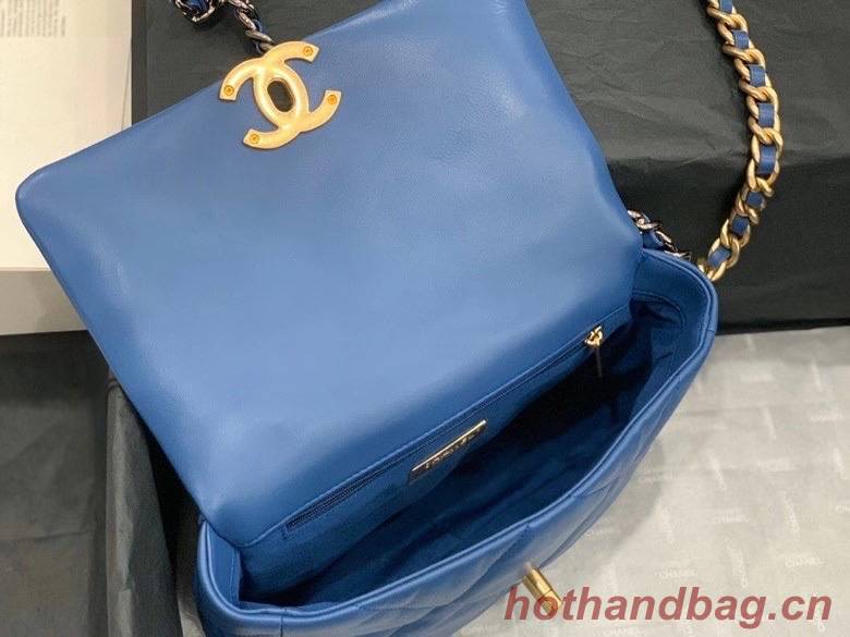 Chanel 19 flap bag AS1160 blue