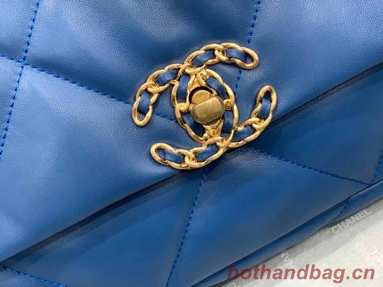 Chanel 19 flap bag AS1160 blue