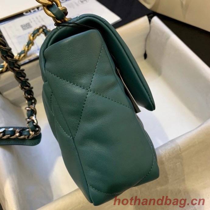 Chanel 19 flap bag AS1160 drak green