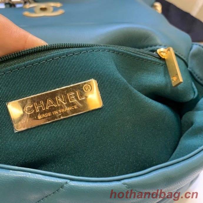 Chanel 19 flap bag AS1160 drak green