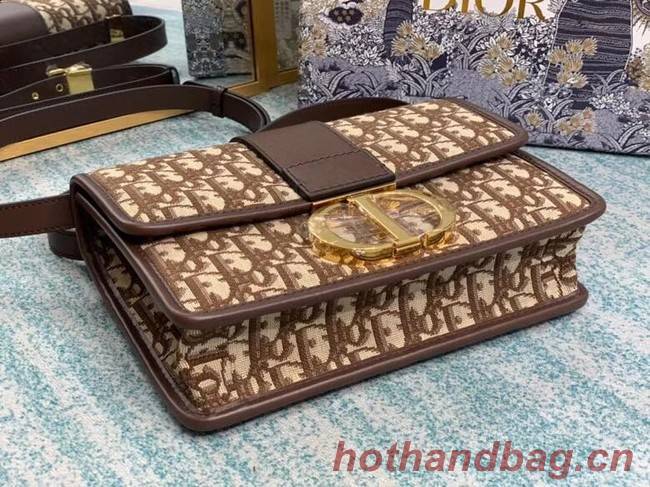 DIOR BOOK TOTE SMALL Oblique Embroidered M1296ZW Brown