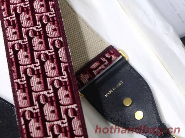 Dior Oblique Embroidered Velvet SHOULDER STRAP S8540CWVF-3 Burgundy