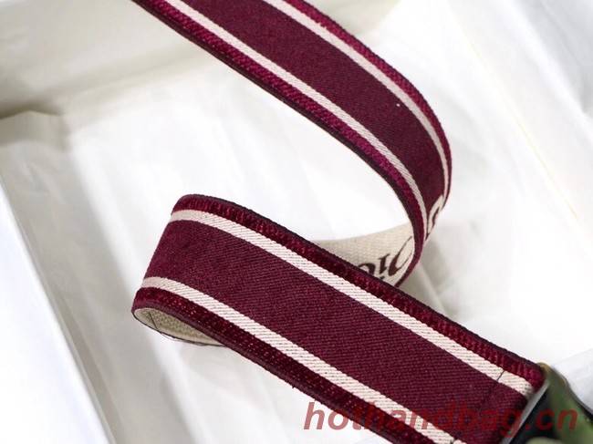 Dior Oblique Embroidered Velvet SHOULDER STRAP S8540CWVF-5 Burgundy