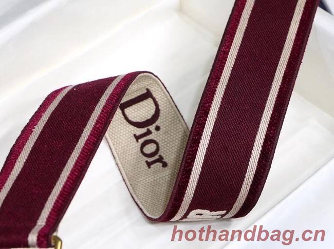 Dior Oblique Embroidered Velvet SHOULDER STRAP S8540CWVF-5 Burgundy