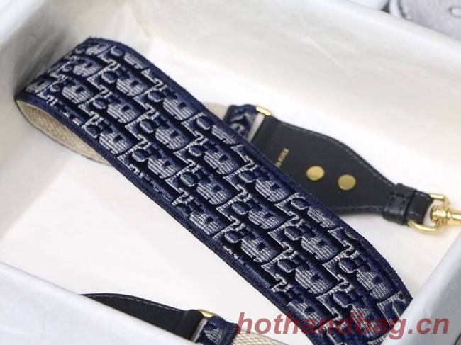 Dior Oblique Embroidered Velvet SHOULDER STRAP S8540CWVF Blue