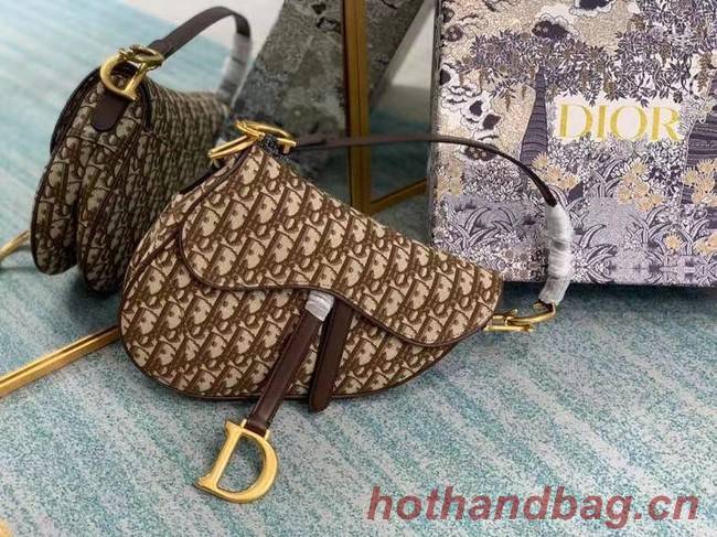 SADDLE BAG Dior Oblique Embroidered M1297ZW Brown