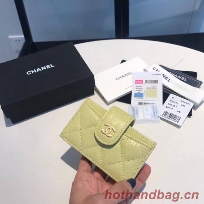 Chanel card holder AS0342 green