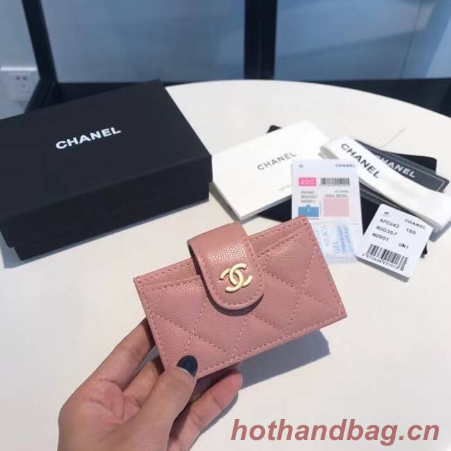 Chanel card holder AS0342 pink