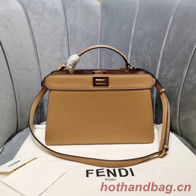 Fendi PEEKABOO ISEEU EAST-WEST leather bag 8BN323A apricot