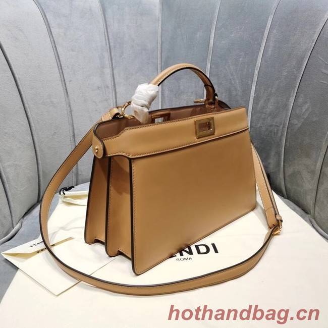 Fendi PEEKABOO ISEEU EAST-WEST leather bag 8BN323A apricot