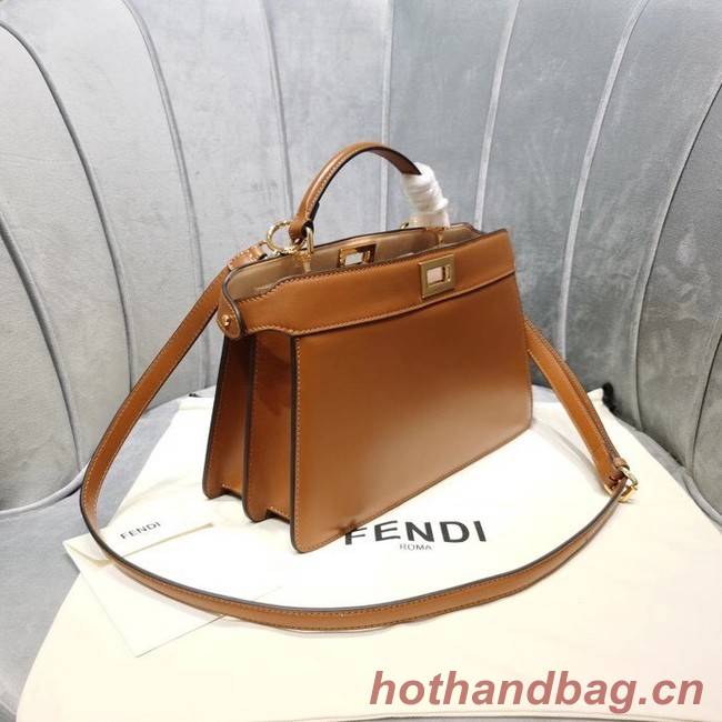 Fendi PEEKABOO ISEEU EAST-WEST leather bag 8BN323A brown