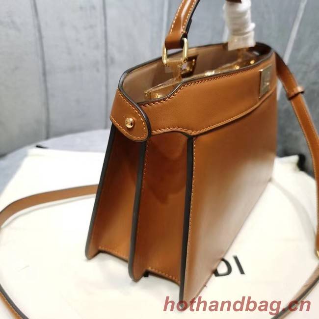 Fendi PEEKABOO ISEEU EAST-WEST leather bag 8BN323A brown