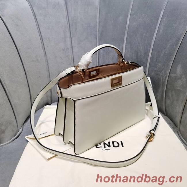 Fendi PEEKABOO ISEEU EAST-WEST leather bag 8BN323A white