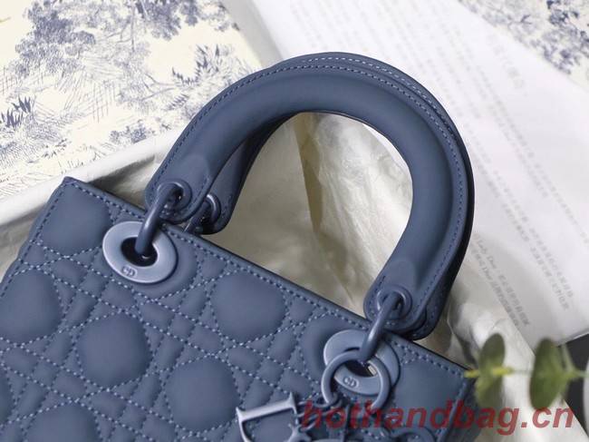 LADY DIOR MY ABCDIOR BAG Dark Denim Blue Ultramatte Cannage Calfskin M0538SLOI