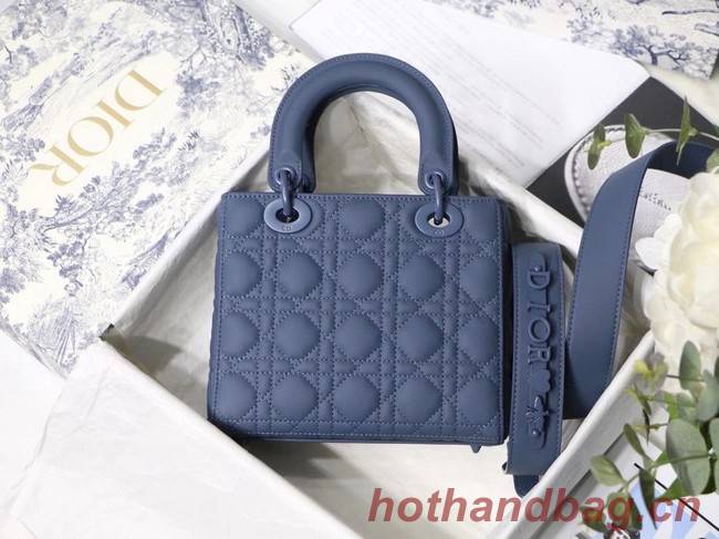 LADY DIOR MY ABCDIOR BAG Dark Denim Blue Ultramatte Cannage Calfskin M0538SLOI