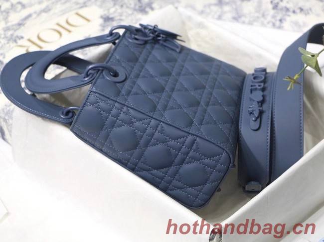 LADY DIOR MY ABCDIOR BAG Dark Denim Blue Ultramatte Cannage Calfskin M0538SLOI