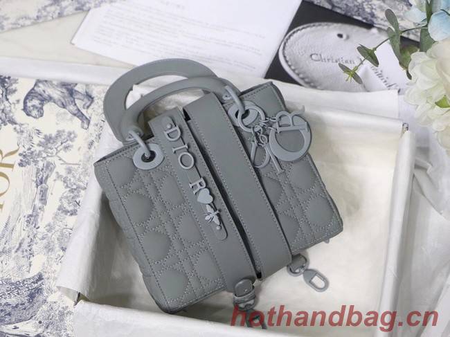 LADY DIOR MY ABCDIOR BAG Gray Ultramatte Cannage Calfskin M0538SLOI