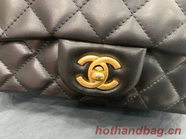 Chanel small tote bag Sheepskin & Gold-Tone Metal AS2431 black